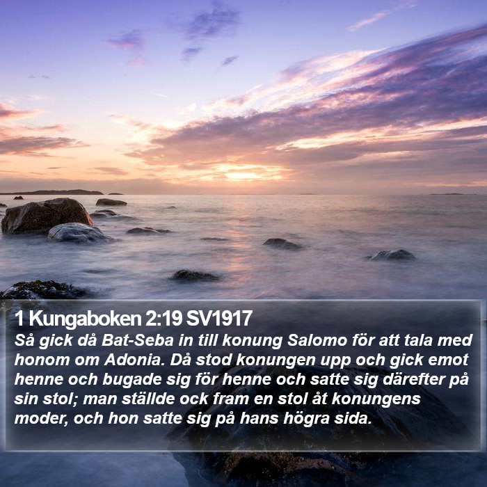 1 Kungaboken 2:19 SV1917 Bible Study