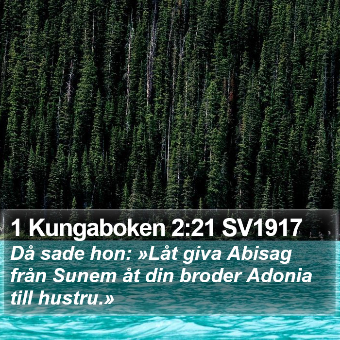 1 Kungaboken 2:21 SV1917 Bible Study