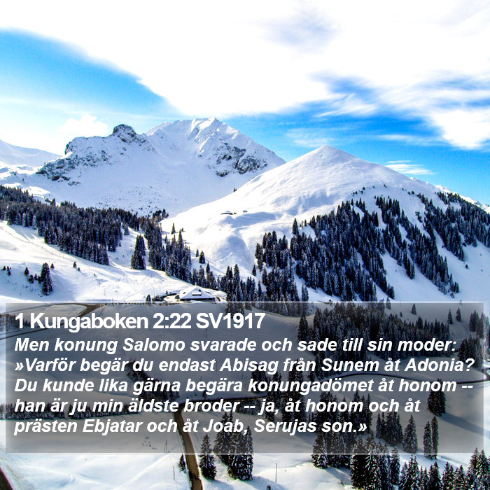 1 Kungaboken 2:22 SV1917 Bible Study