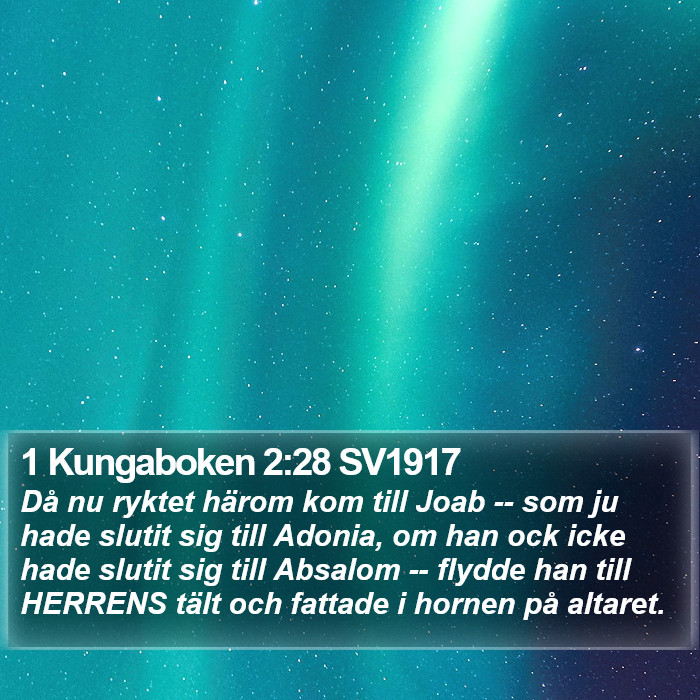 1 Kungaboken 2:28 SV1917 Bible Study