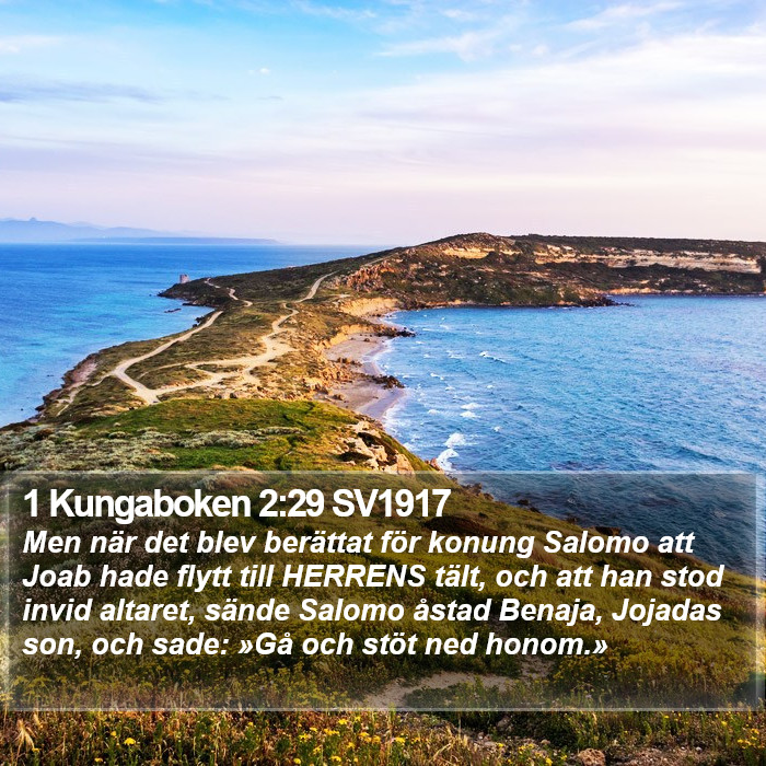 1 Kungaboken 2:29 SV1917 Bible Study