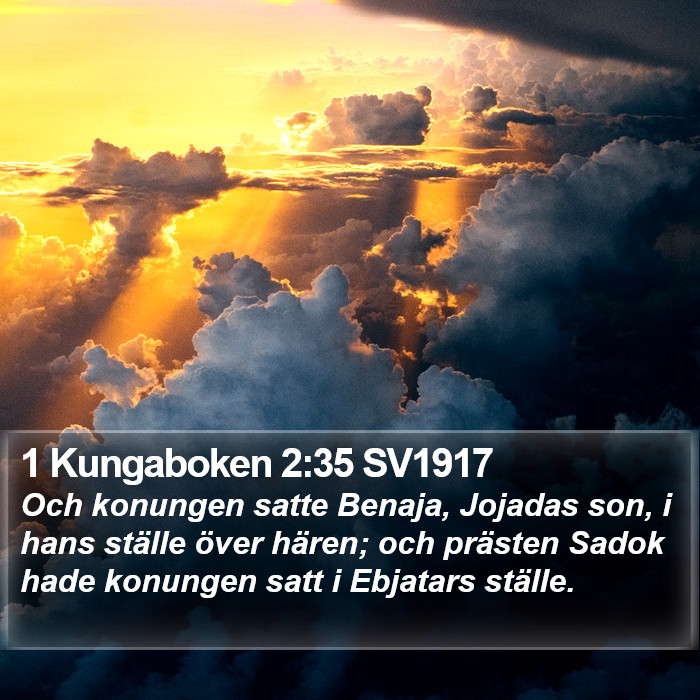 1 Kungaboken 2:35 SV1917 Bible Study