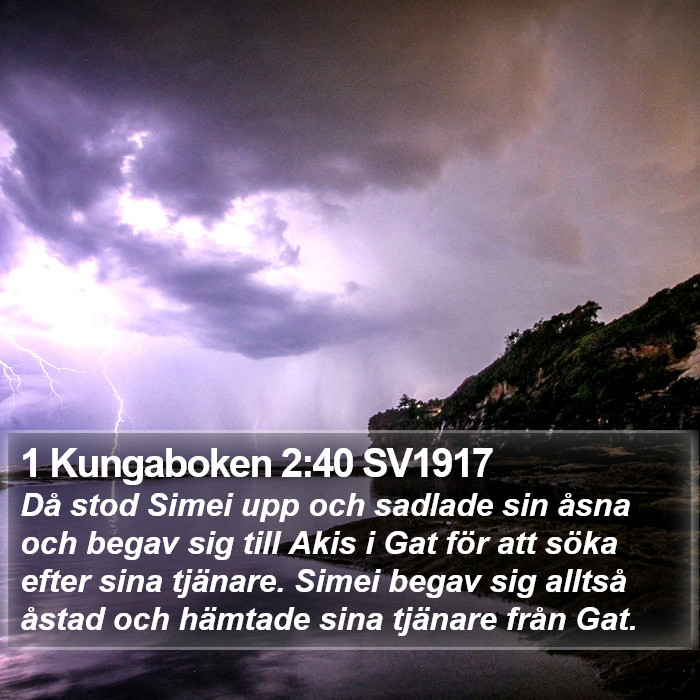 1 Kungaboken 2:40 SV1917 Bible Study
