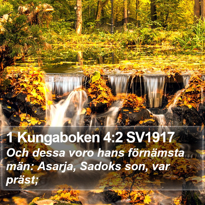 1 Kungaboken 4:2 SV1917 Bible Study