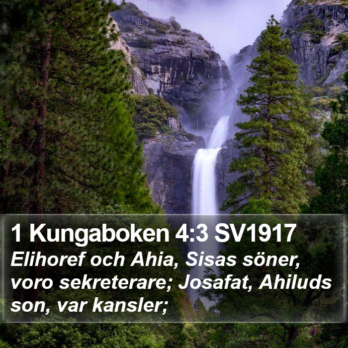 1 Kungaboken 4:3 SV1917 Bible Study