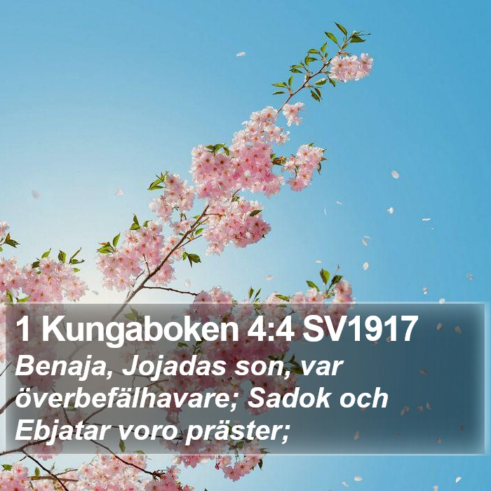 1 Kungaboken 4:4 SV1917 Bible Study