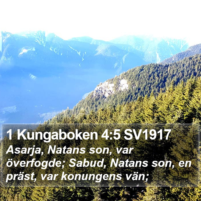 1 Kungaboken 4:5 SV1917 Bible Study