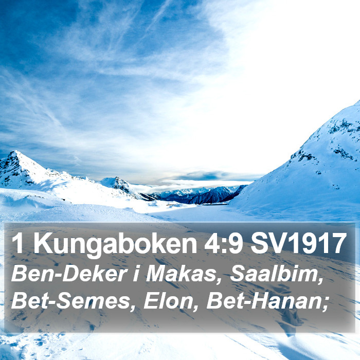 1 Kungaboken 4:9 SV1917 Bible Study