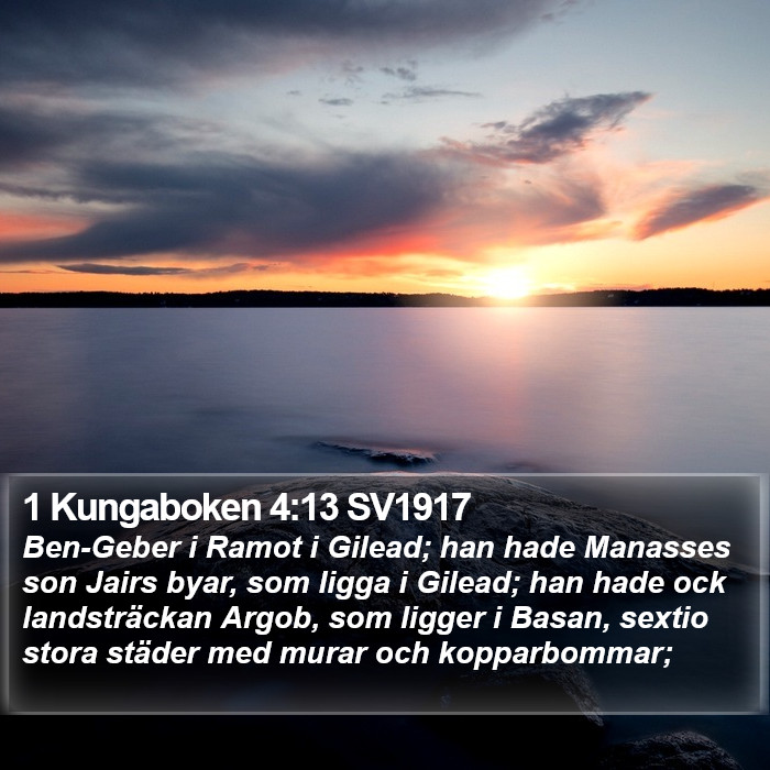 1 Kungaboken 4:13 SV1917 Bible Study