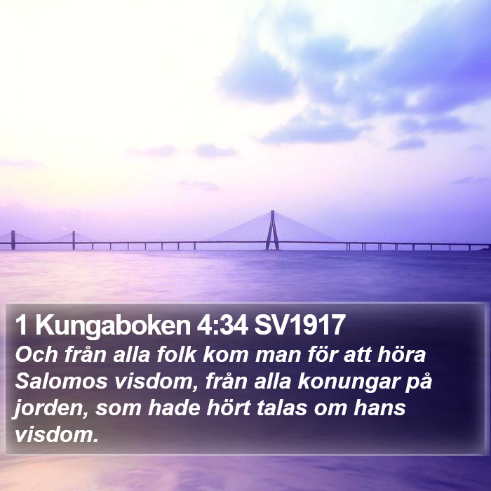 1 Kungaboken 4:34 SV1917 Bible Study