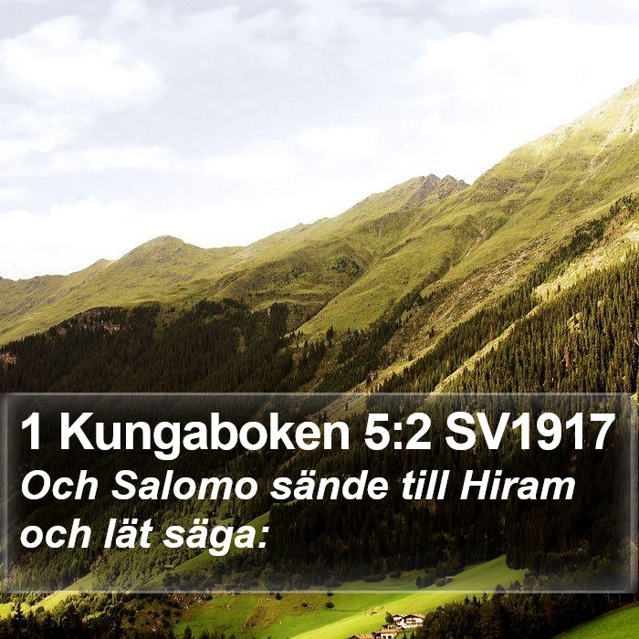 1 Kungaboken 5:2 SV1917 Bible Study