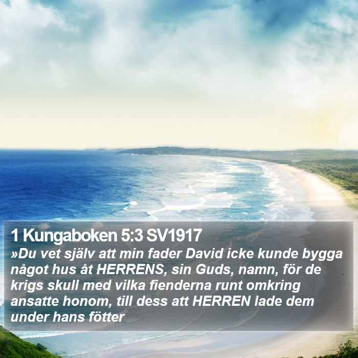 1 Kungaboken 5:3 SV1917 Bible Study