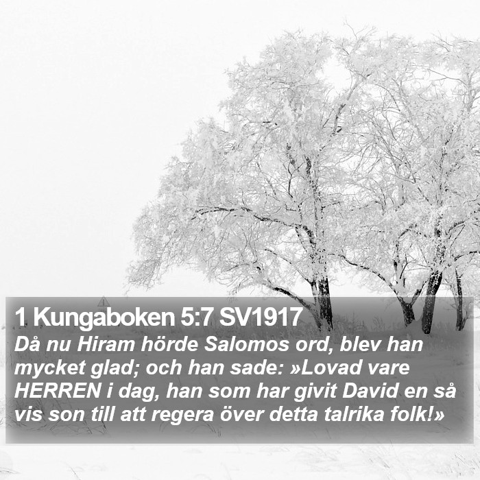 1 Kungaboken 5:7 SV1917 Bible Study