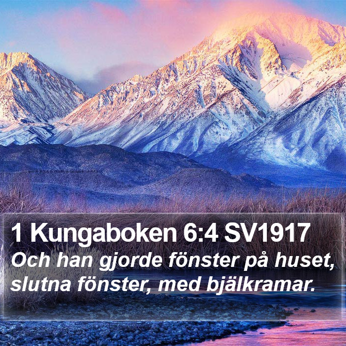1 Kungaboken 6:4 SV1917 Bible Study