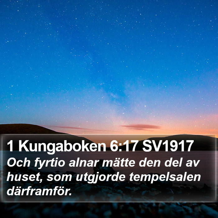 1 Kungaboken 6:17 SV1917 Bible Study