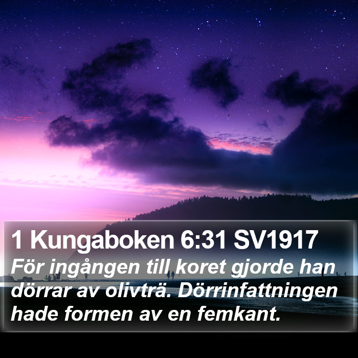 1 Kungaboken 6:31 SV1917 Bible Study