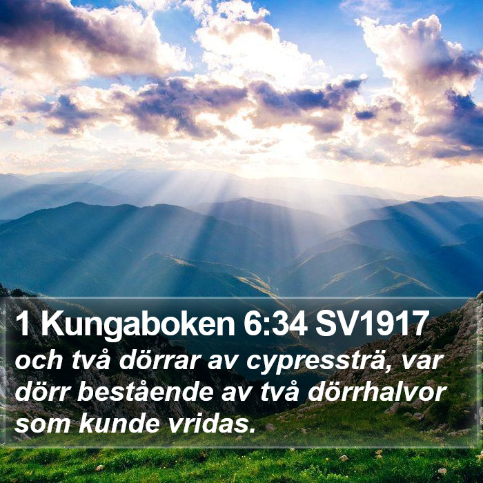 1 Kungaboken 6:34 SV1917 Bible Study
