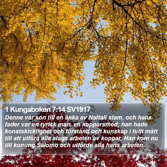 1 Kungaboken 7:14 SV1917 Bible Study