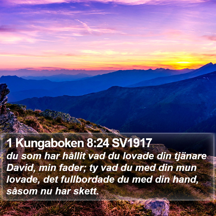 1 Kungaboken 8:24 SV1917 Bible Study