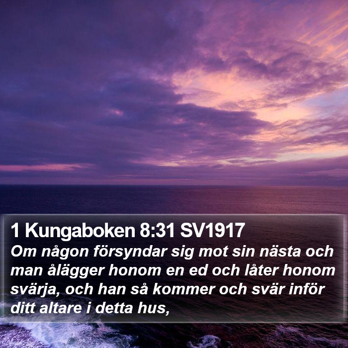 1 Kungaboken 8:31 SV1917 Bible Study