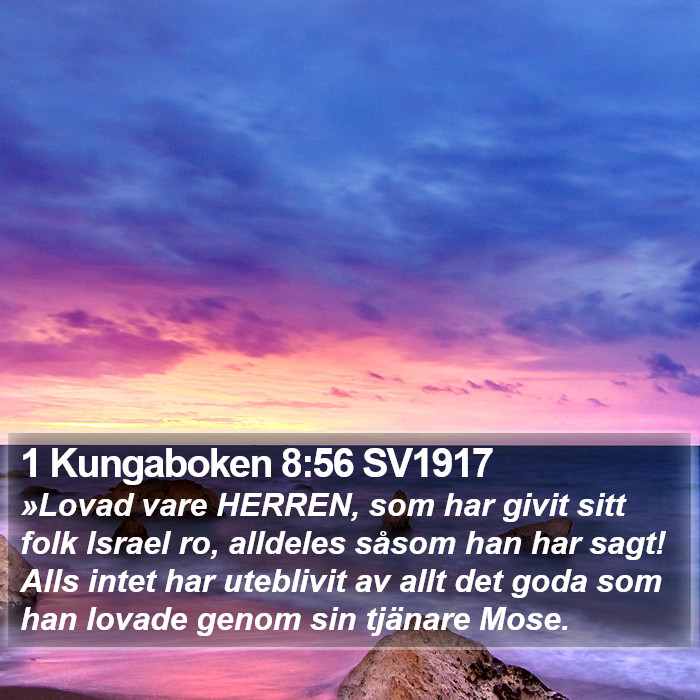 1 Kungaboken 8:56 SV1917 Bible Study