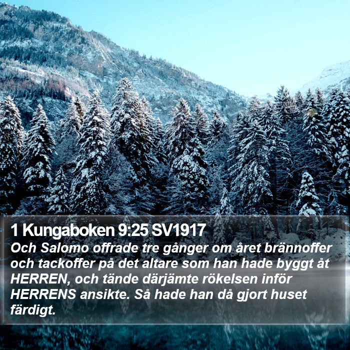 1 Kungaboken 9:25 SV1917 Bible Study