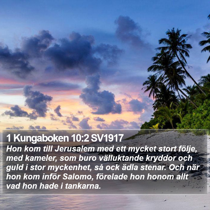 1 Kungaboken 10:2 SV1917 Bible Study