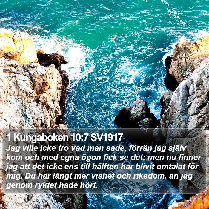 1 Kungaboken 10:7 SV1917 Bible Study