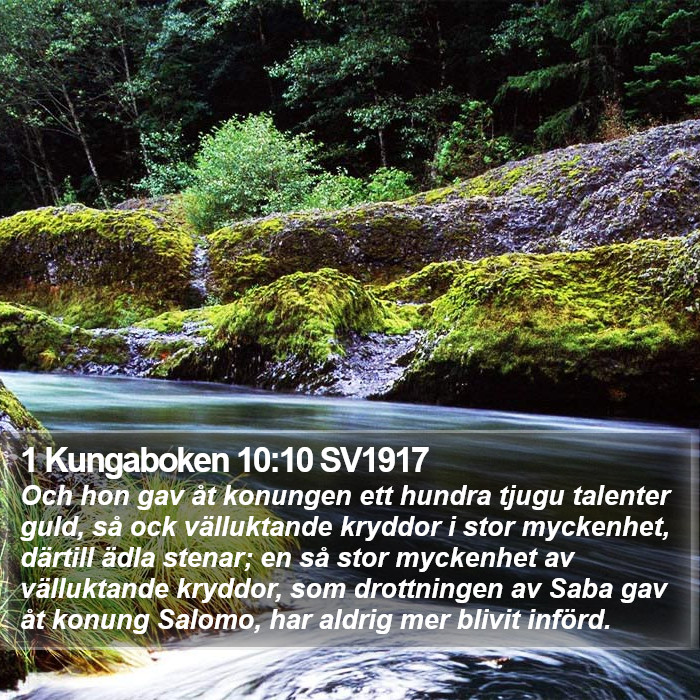 1 Kungaboken 10:10 SV1917 Bible Study