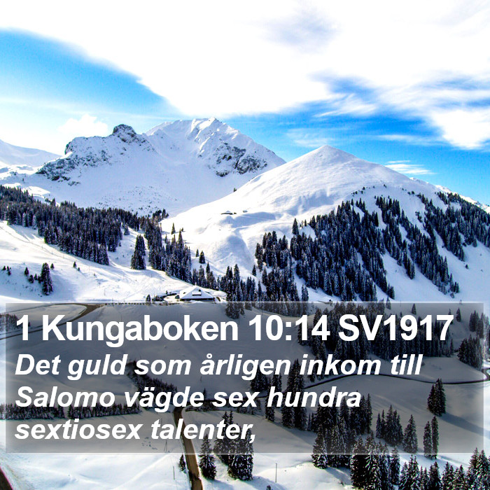 1 Kungaboken 10:14 SV1917 Bible Study