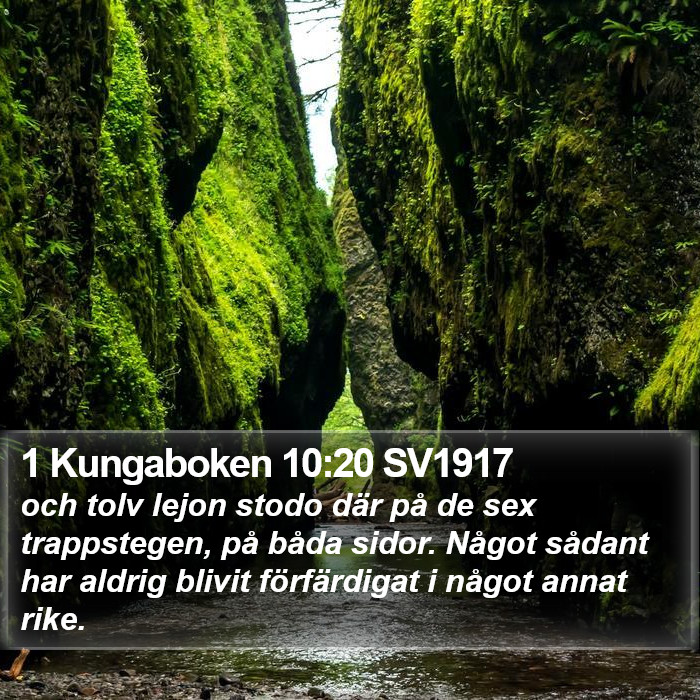 1 Kungaboken 10:20 SV1917 Bible Study