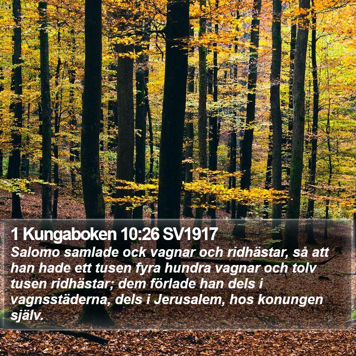 1 Kungaboken 10:26 SV1917 Bible Study