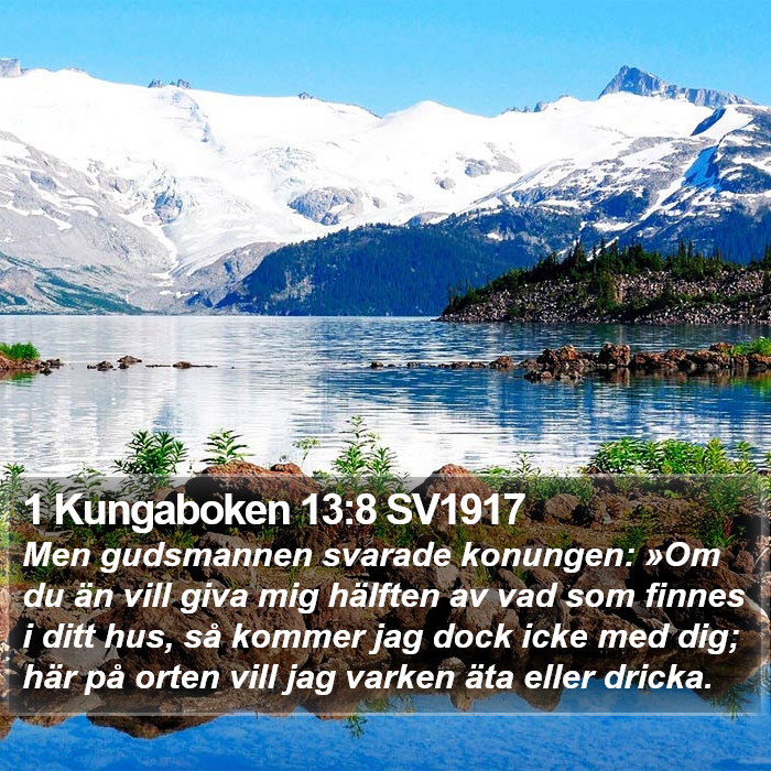 1 Kungaboken 13:8 SV1917 Bible Study