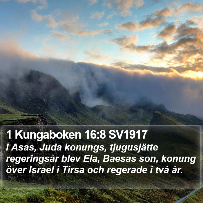 1 Kungaboken 16:8 SV1917 Bible Study