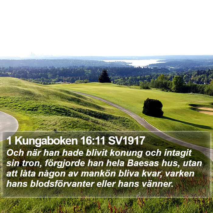 1 Kungaboken 16:11 SV1917 Bible Study