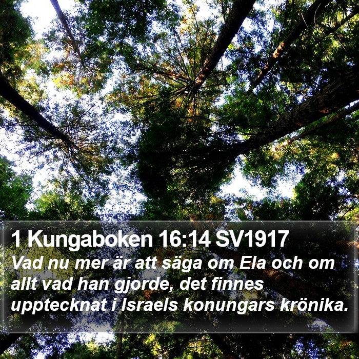 1 Kungaboken 16:14 SV1917 Bible Study