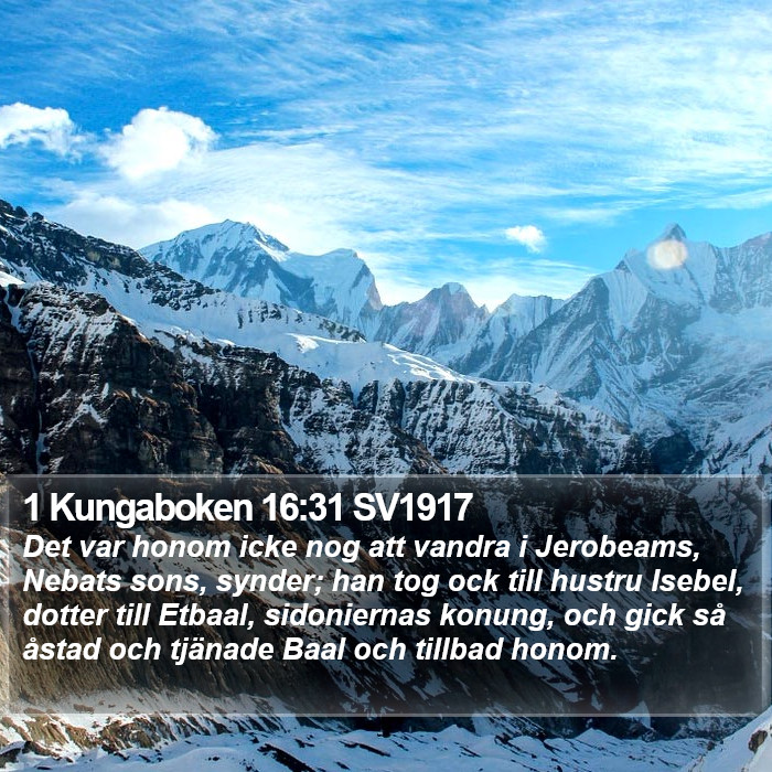 1 Kungaboken 16:31 SV1917 Bible Study