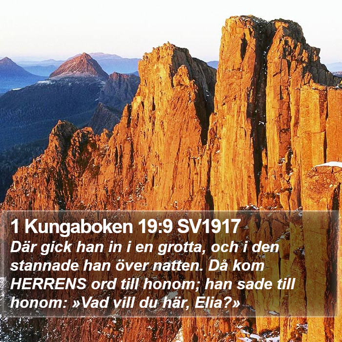 1 Kungaboken 19:9 SV1917 Bible Study