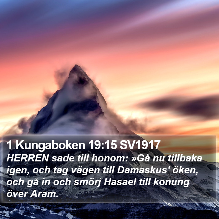 1 Kungaboken 19:15 SV1917 Bible Study