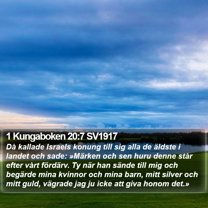 1 Kungaboken 20:7 SV1917 Bible Study