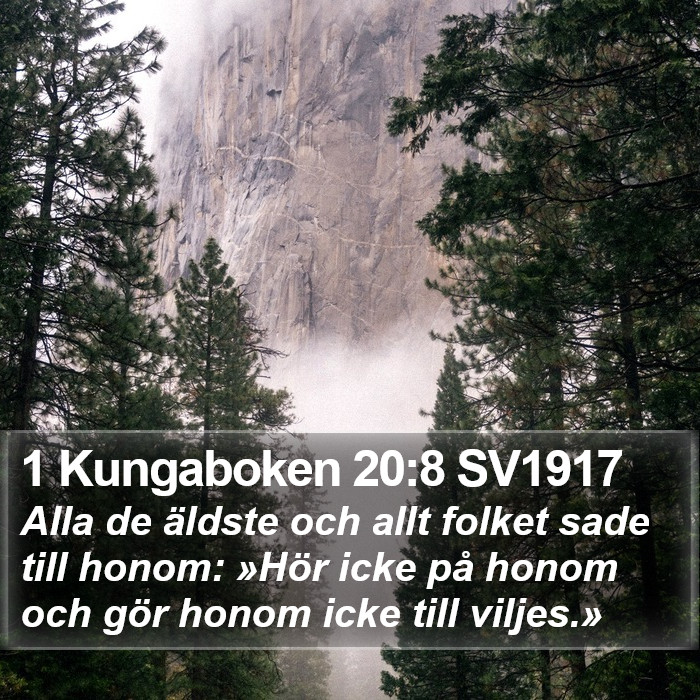 1 Kungaboken 20:8 SV1917 Bible Study