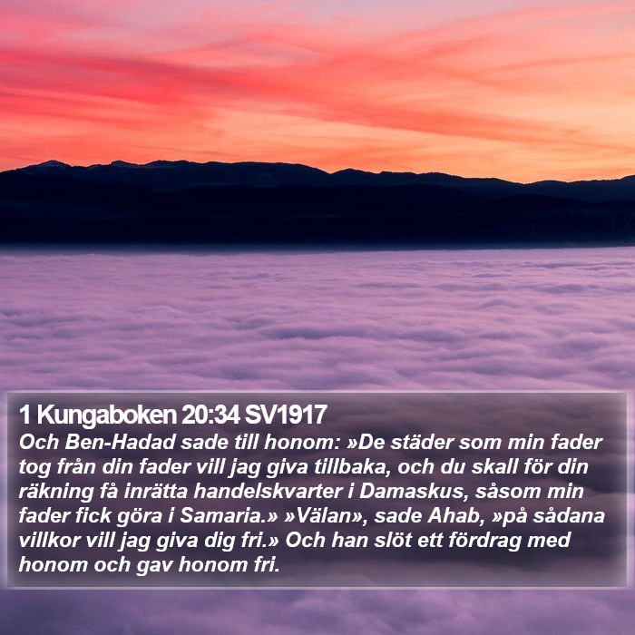 1 Kungaboken 20:34 SV1917 Bible Study