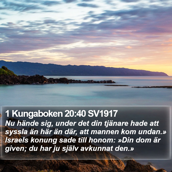 1 Kungaboken 20:40 SV1917 Bible Study