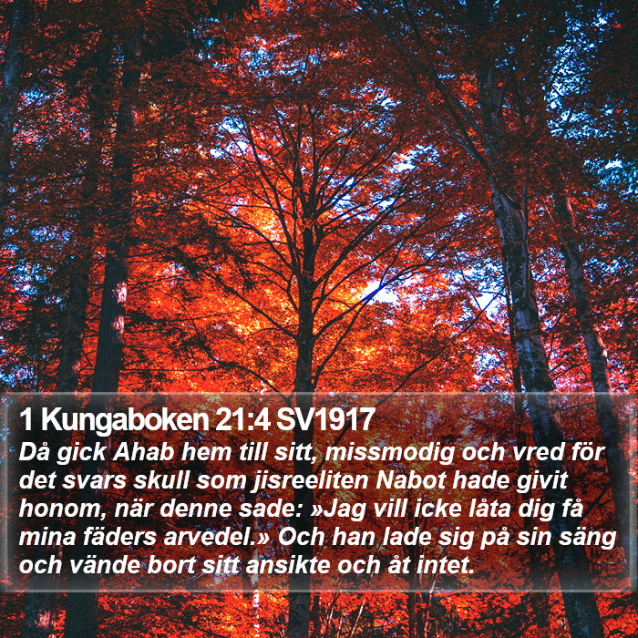1 Kungaboken 21:4 SV1917 Bible Study