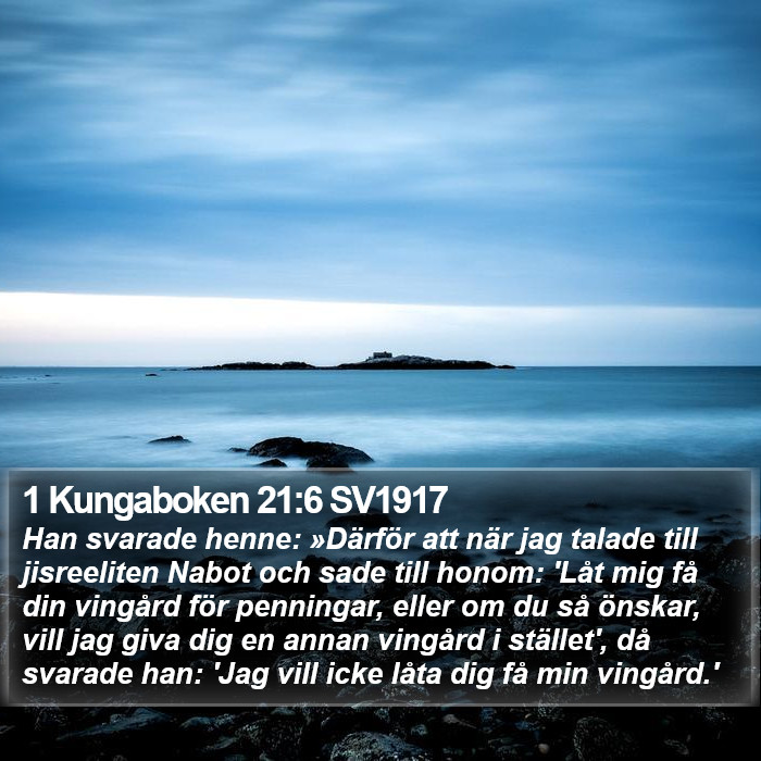 1 Kungaboken 21:6 SV1917 Bible Study