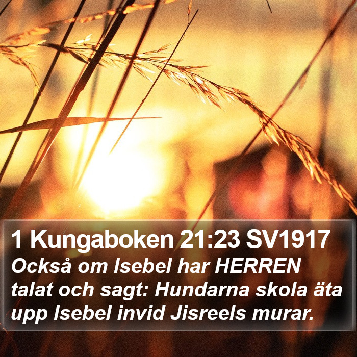 1 Kungaboken 21:23 SV1917 Bible Study