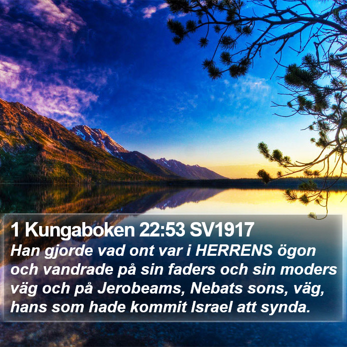 1 Kungaboken 22:53 SV1917 Bible Study