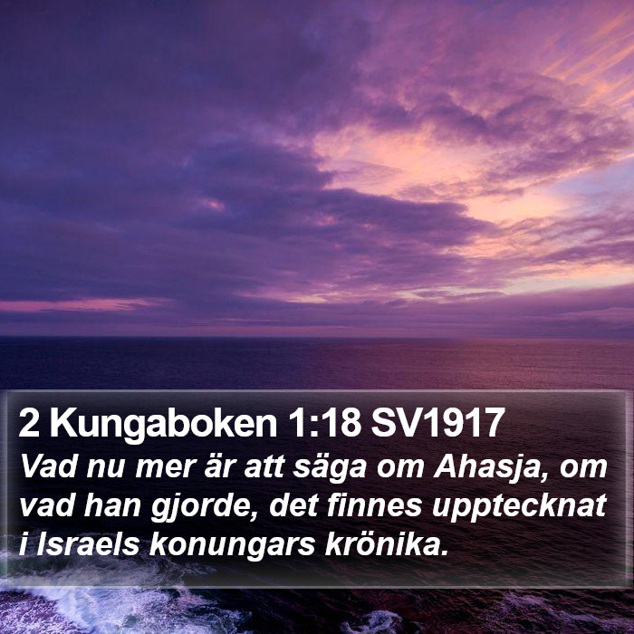 2 Kungaboken 1:18 SV1917 Bible Study