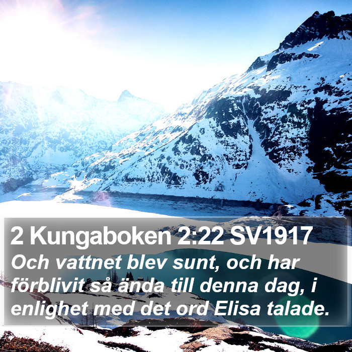 2 Kungaboken 2:22 SV1917 Bible Study