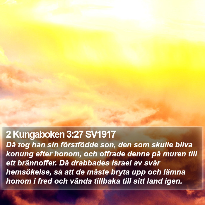 2 Kungaboken 3:27 SV1917 Bible Study